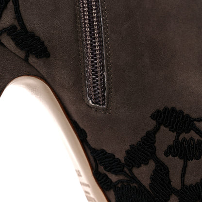 Valentino Garavani Suede Lace Ankle Booties 37.5 Brown Black 8 of 11