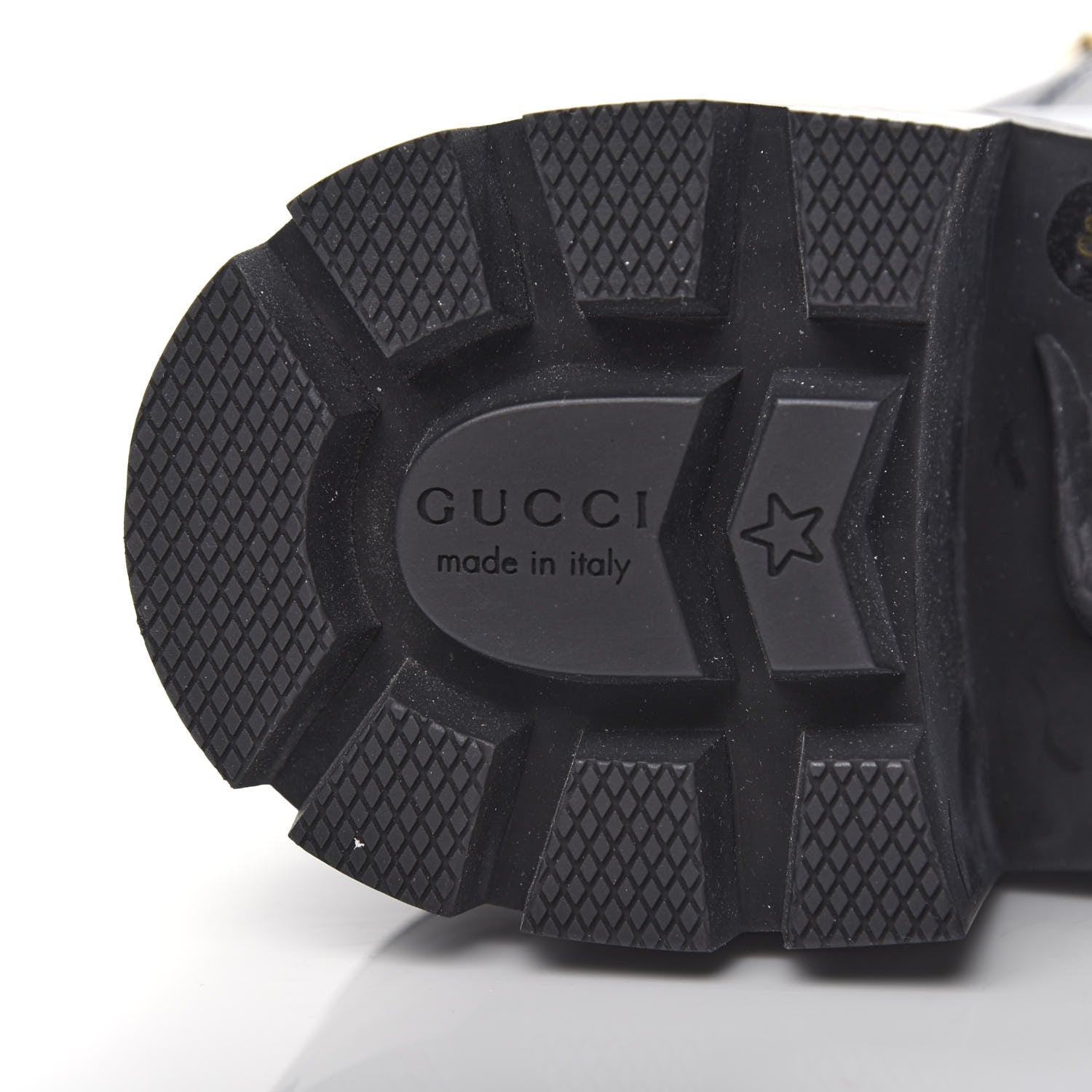 Gucci Calfskin Sylvie Web Lace Up Combat Boots 38 Black 9 of 11