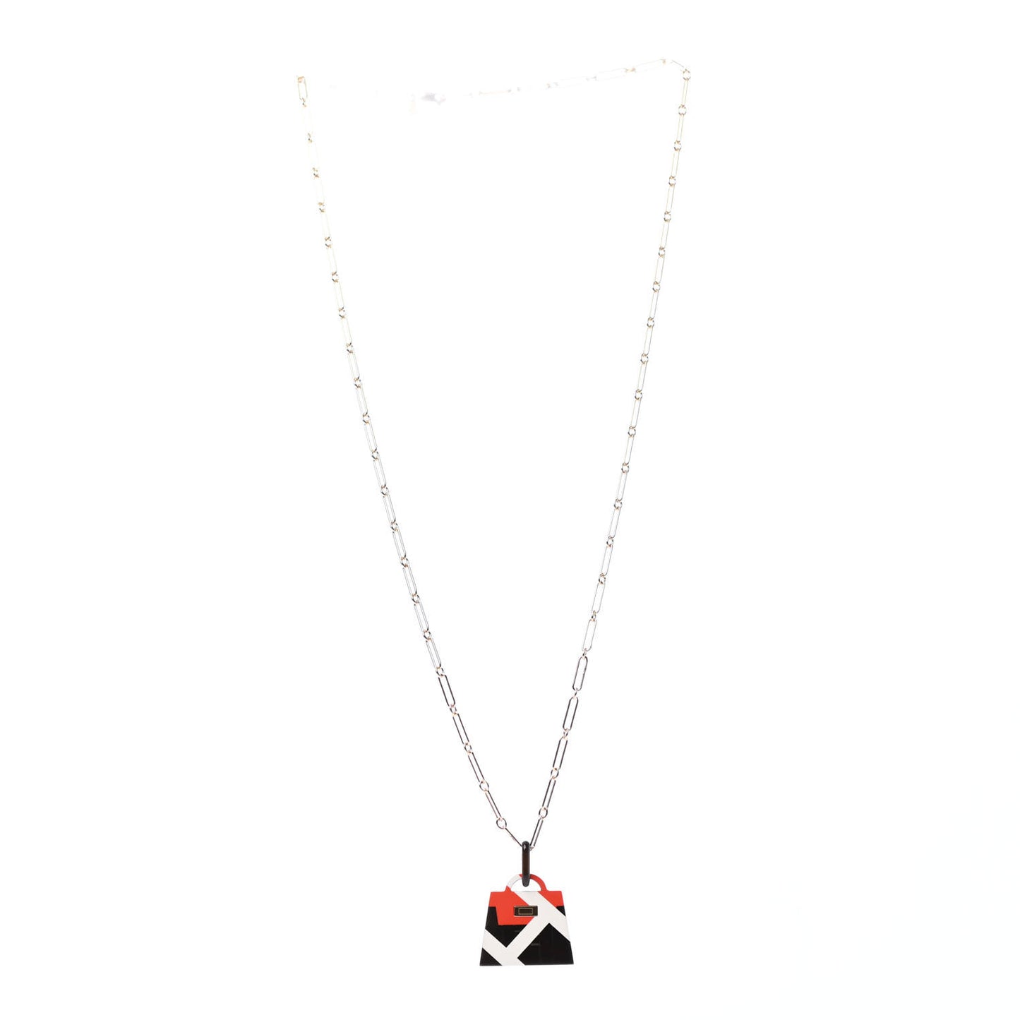 Pendentif Amulette Laquee GM Pendant Necklace Black