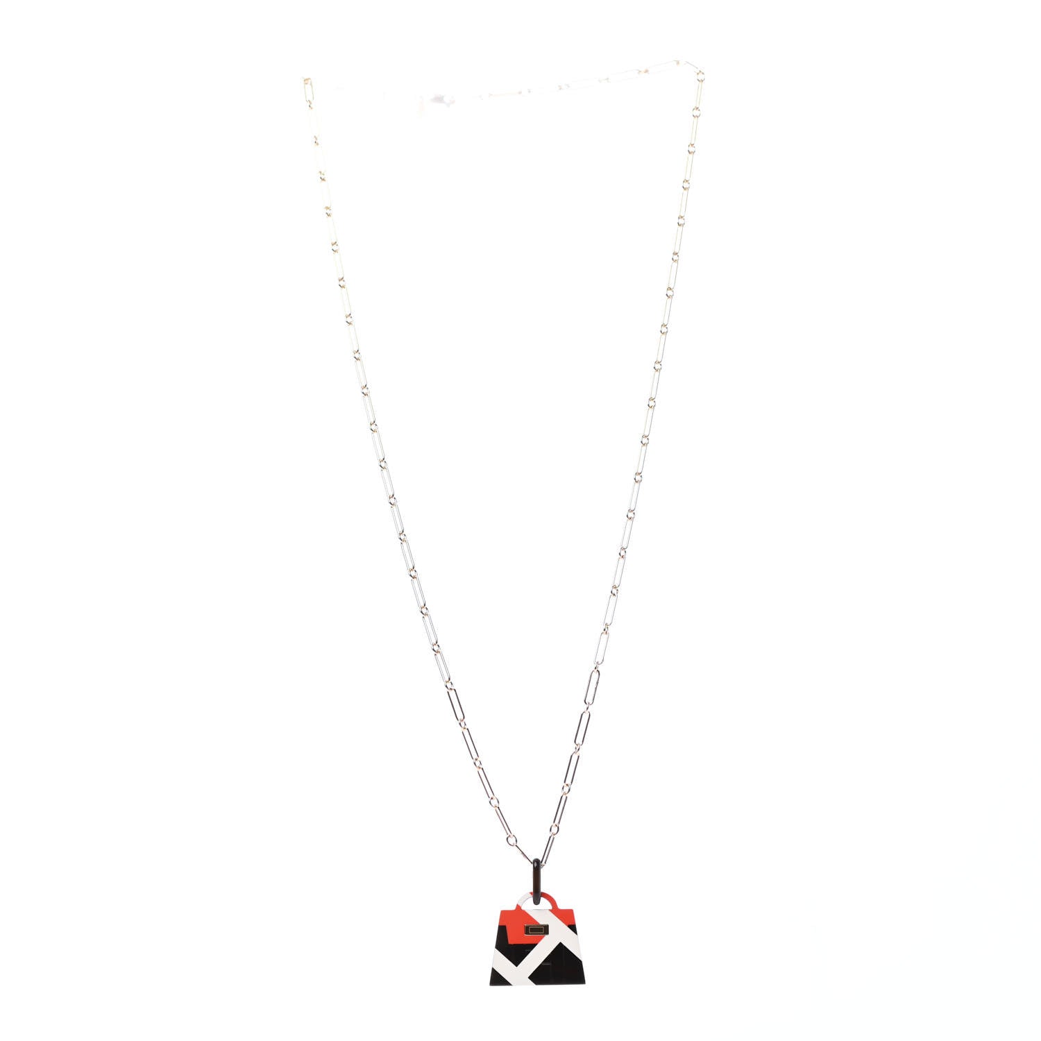 Hermes Pendentif Amulette Laquee GM Pendant Necklace Black 2 of 4