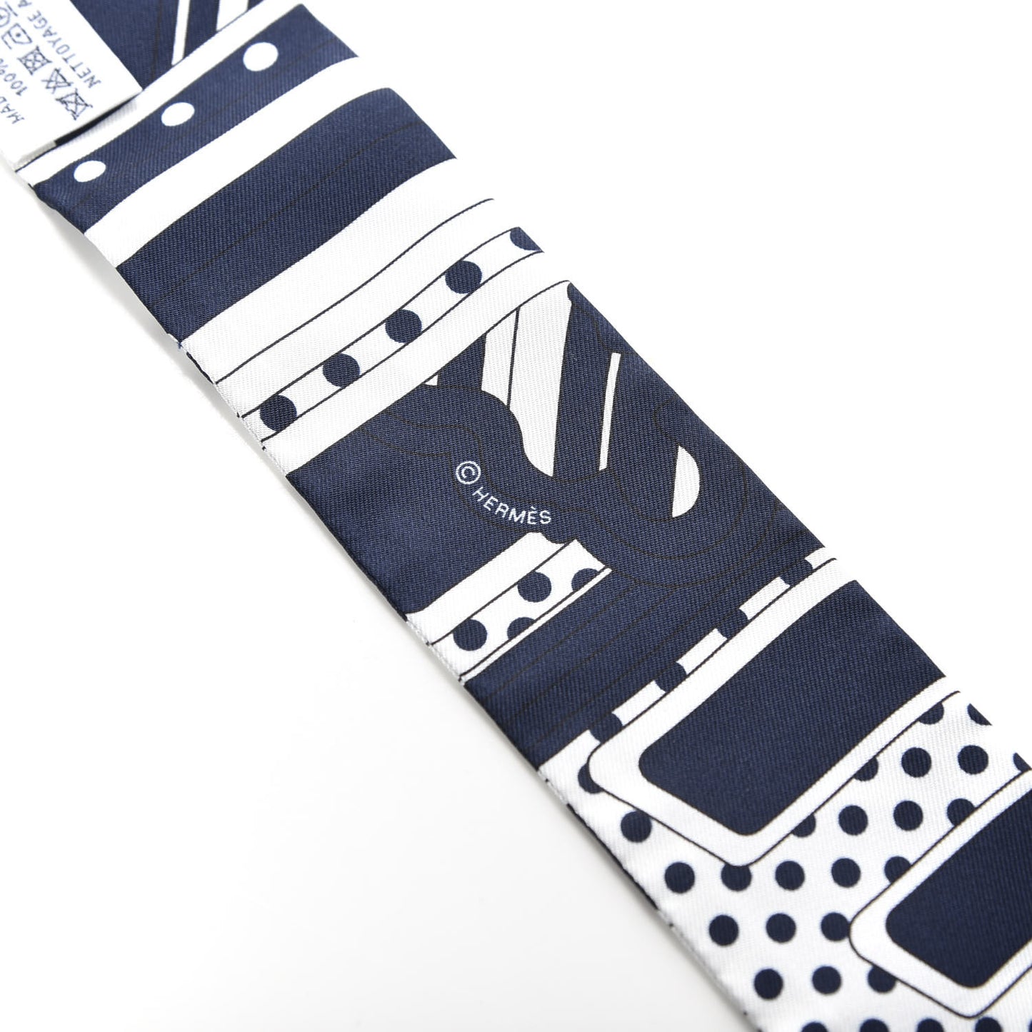 Silk Washington's Carriage Detail Twilly Marine White