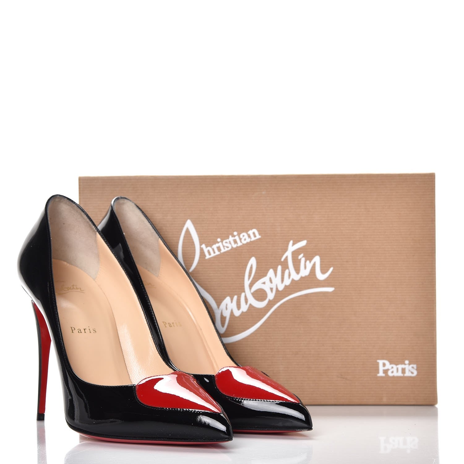 Christian Louboutin Patent Corafront 100 Pumps 39.5 Black Red 8 of 10