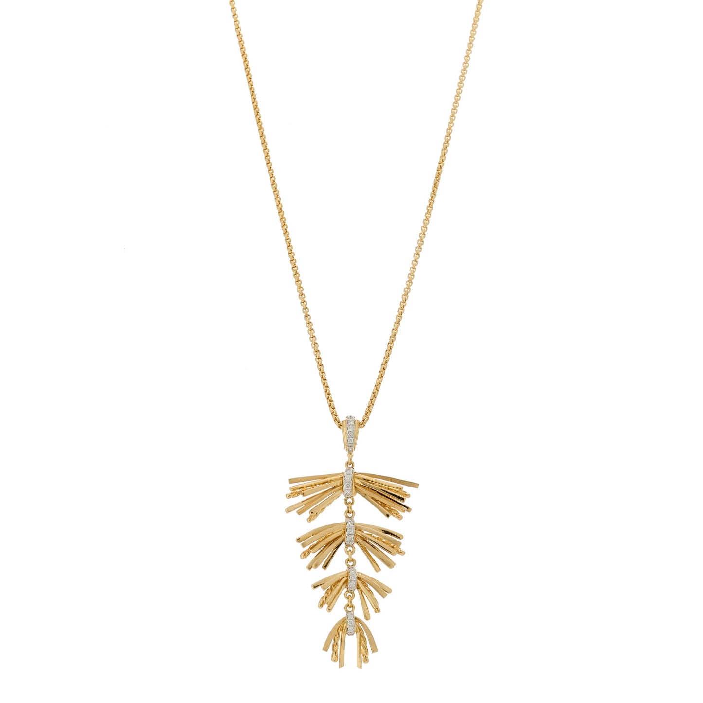 18K Yellow Gold Diamond Angelika Fringe Pendant Necklace