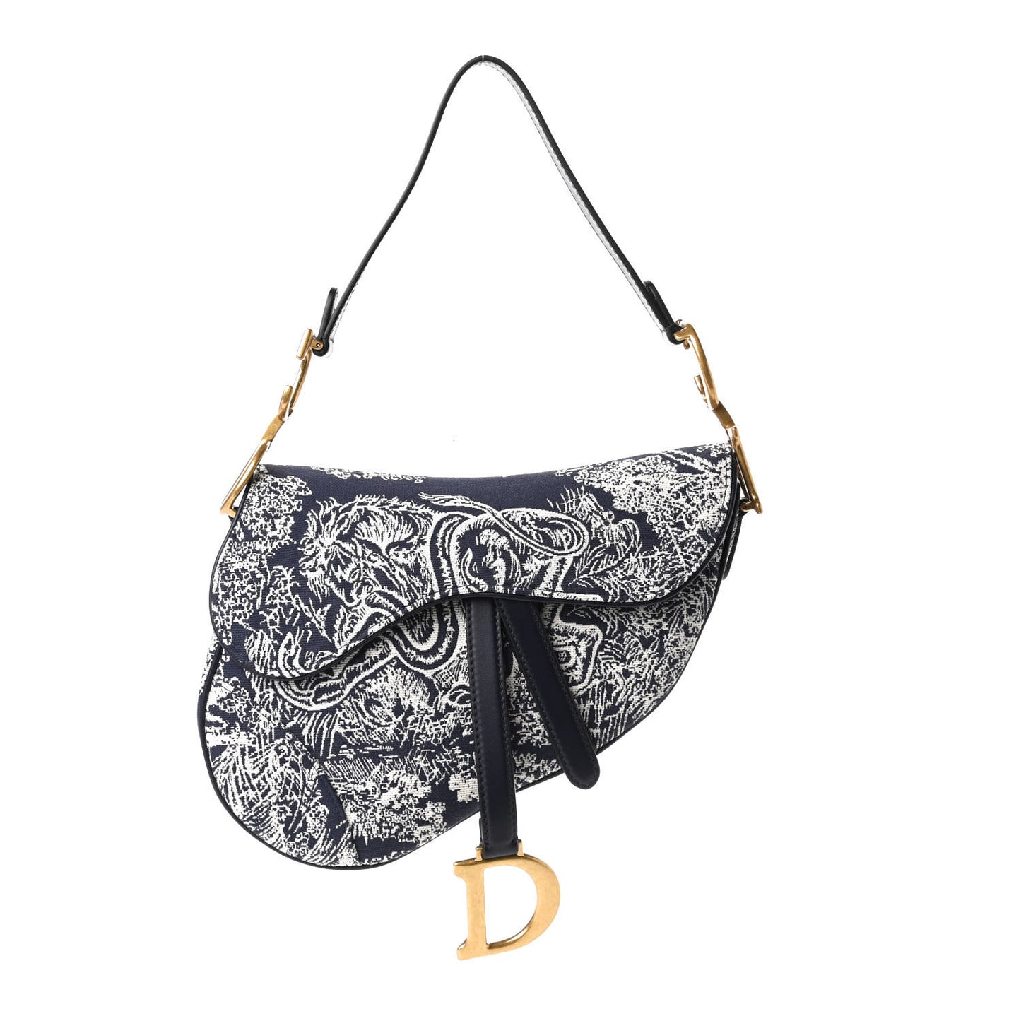 Canvas Embroidered Dioriviera Saddle Bag Blue