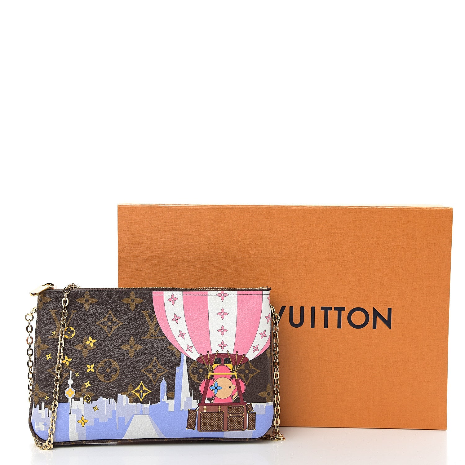 Louis Vuitton Monogram 2019 Christmas Animation Double Zip Pochette 9 of 9