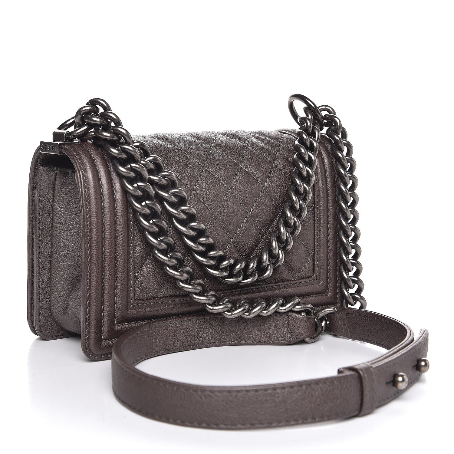 Chanel Calfskin Quilted Small Boy Flap Grey 3 of 7