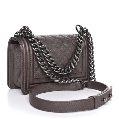 Chanel Calfskin Quilted Small Boy Flap Grey 3 of 7