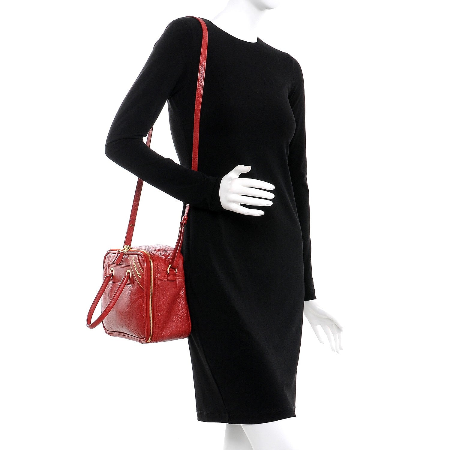 Balenciaga Agneau S Blanket Square Tote Rouge Brique 2 of 10