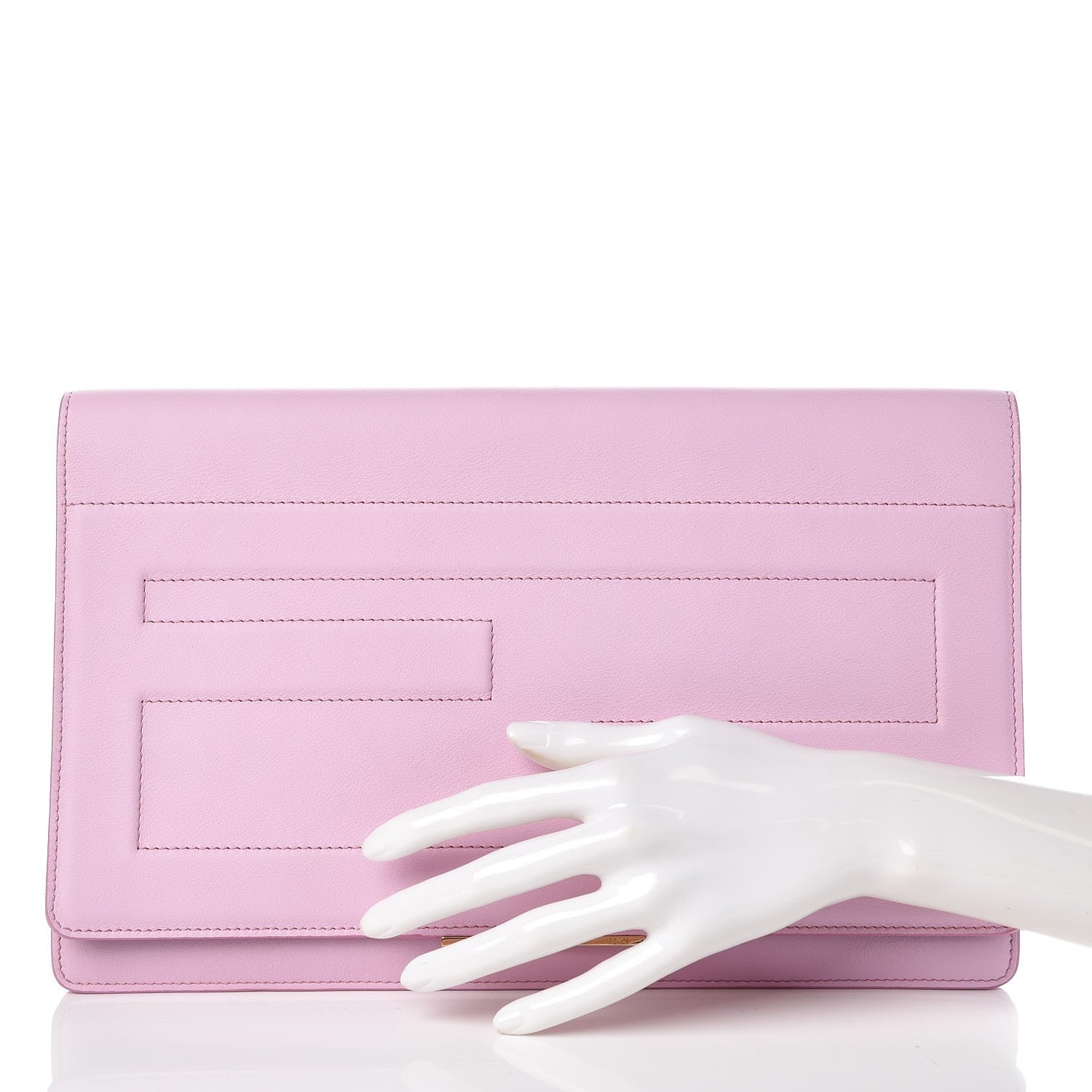 Fendi Vitello Flamingo Tube Macro Clutch Lavanda 2 of 8