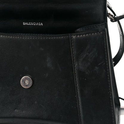 Balenciaga Shiny Box Calfskin Graffiti Logo Small Hourglass Top Handle Bag Black Silver 11 of 11