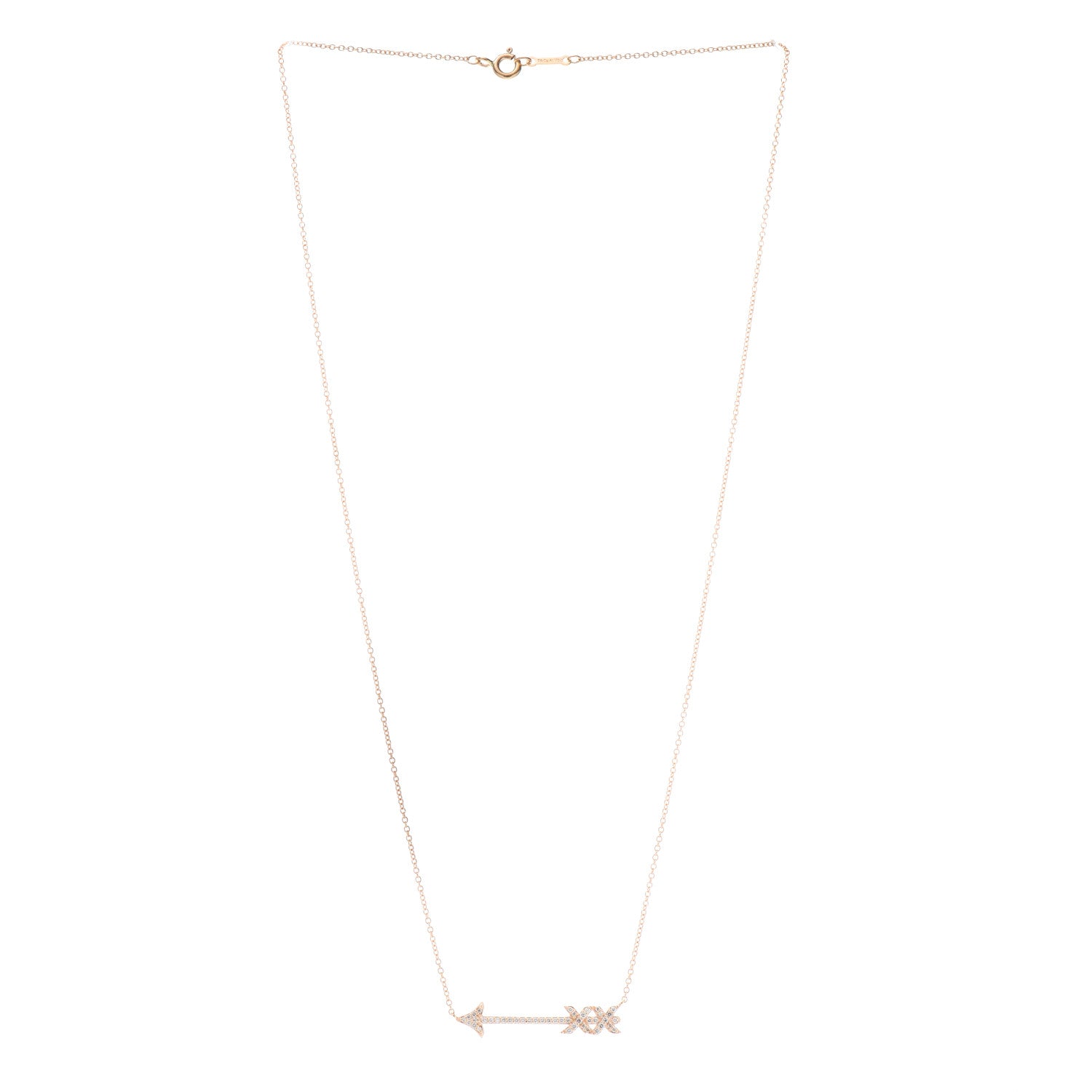 Tiffany 18K Rose Gold Diamond Paloma's Graffiti Arrow Pendant Necklace 3 of 4