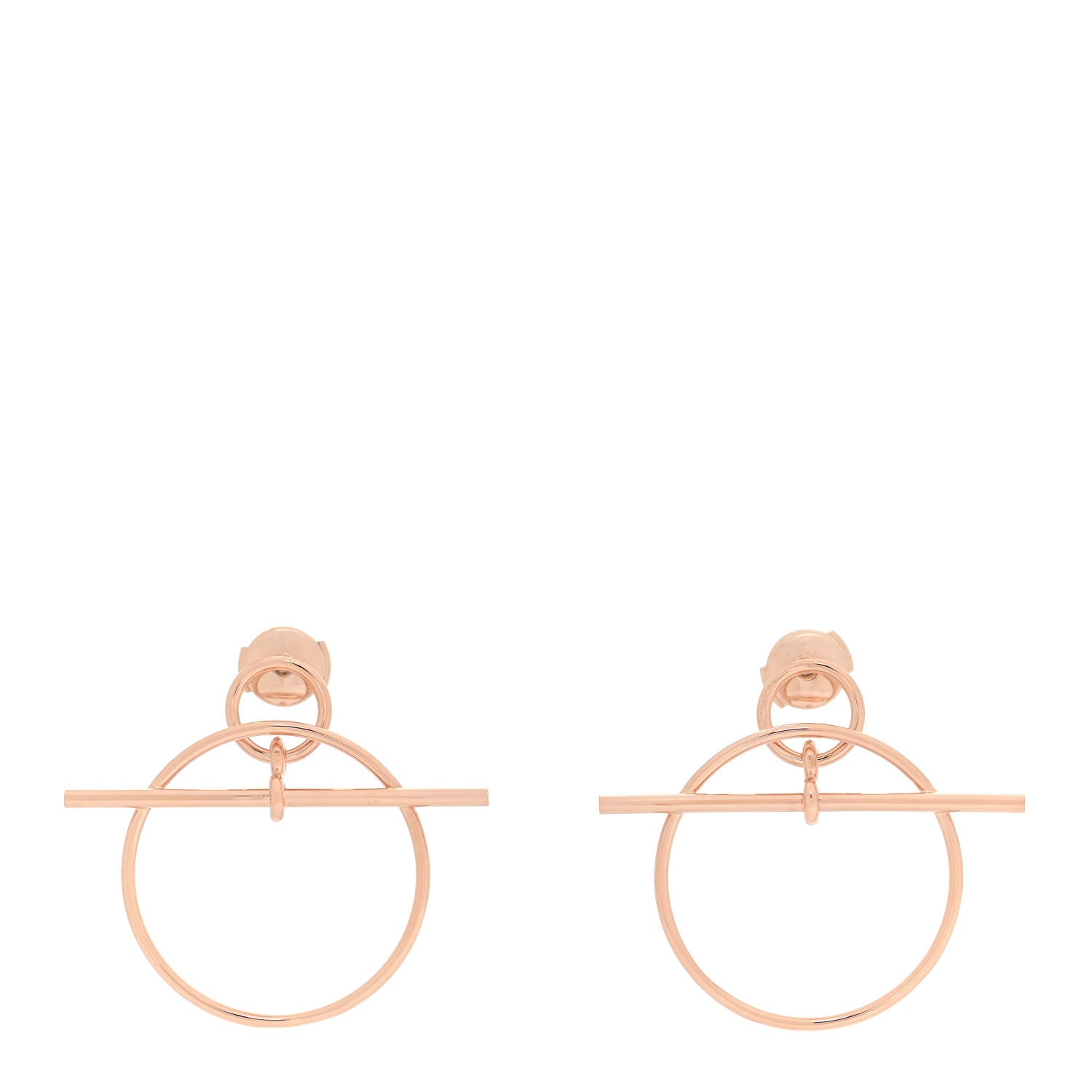 Hermes 18K Rose Gold PM Loop Earrings 1 of 6