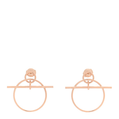 Hermes 18K Rose Gold PM Loop Earrings 1 of 6
