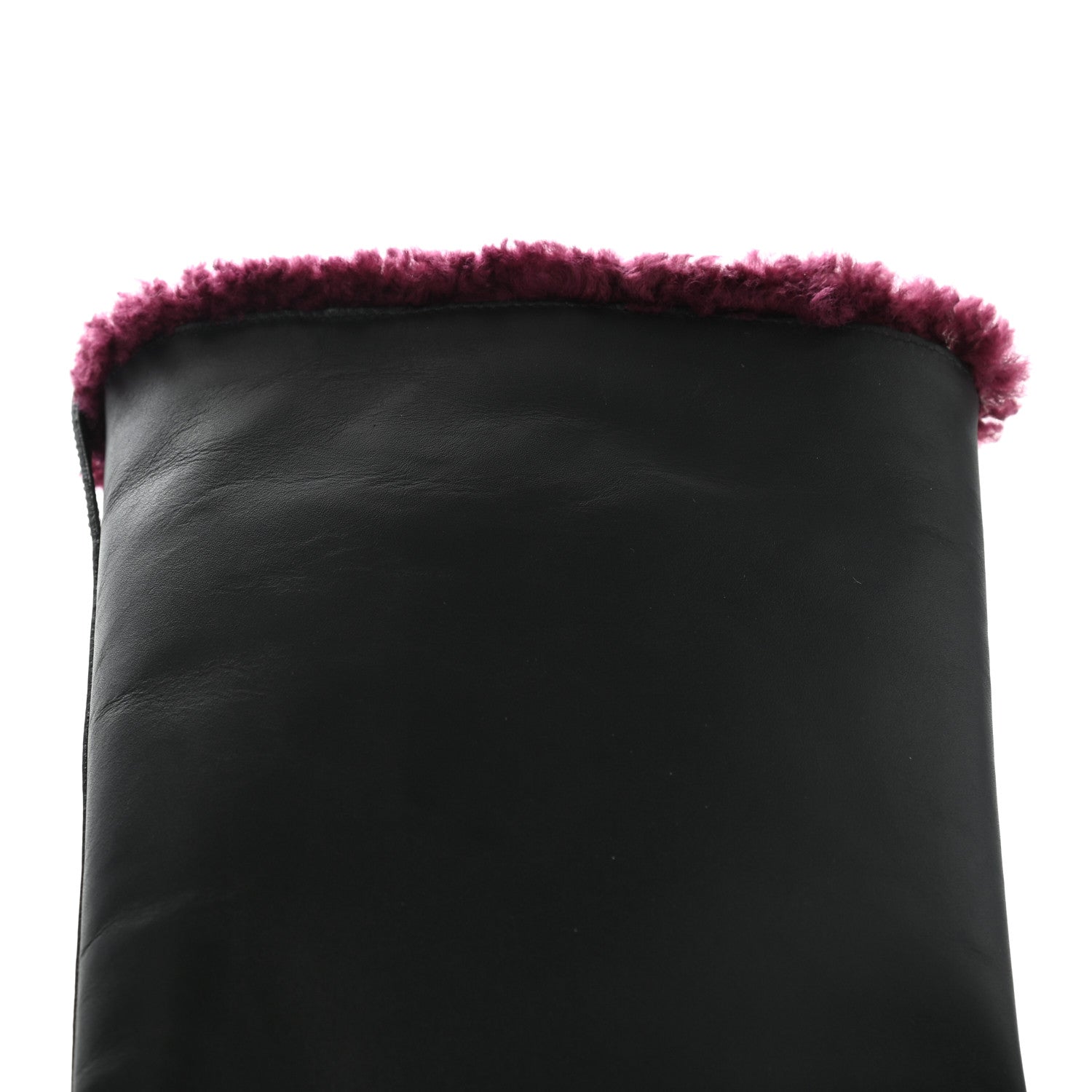 Fendi Calfskin Shearling Moto Boots 36 Black Aubergine 9 of 10