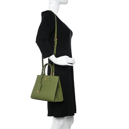 Burberry Grained Calfskin Mini Frances Tote Spruce Green 2 of 9