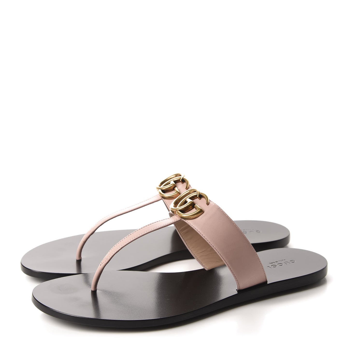 Calfskin GG Marmont Thong Sandals 41 Perfect Pink