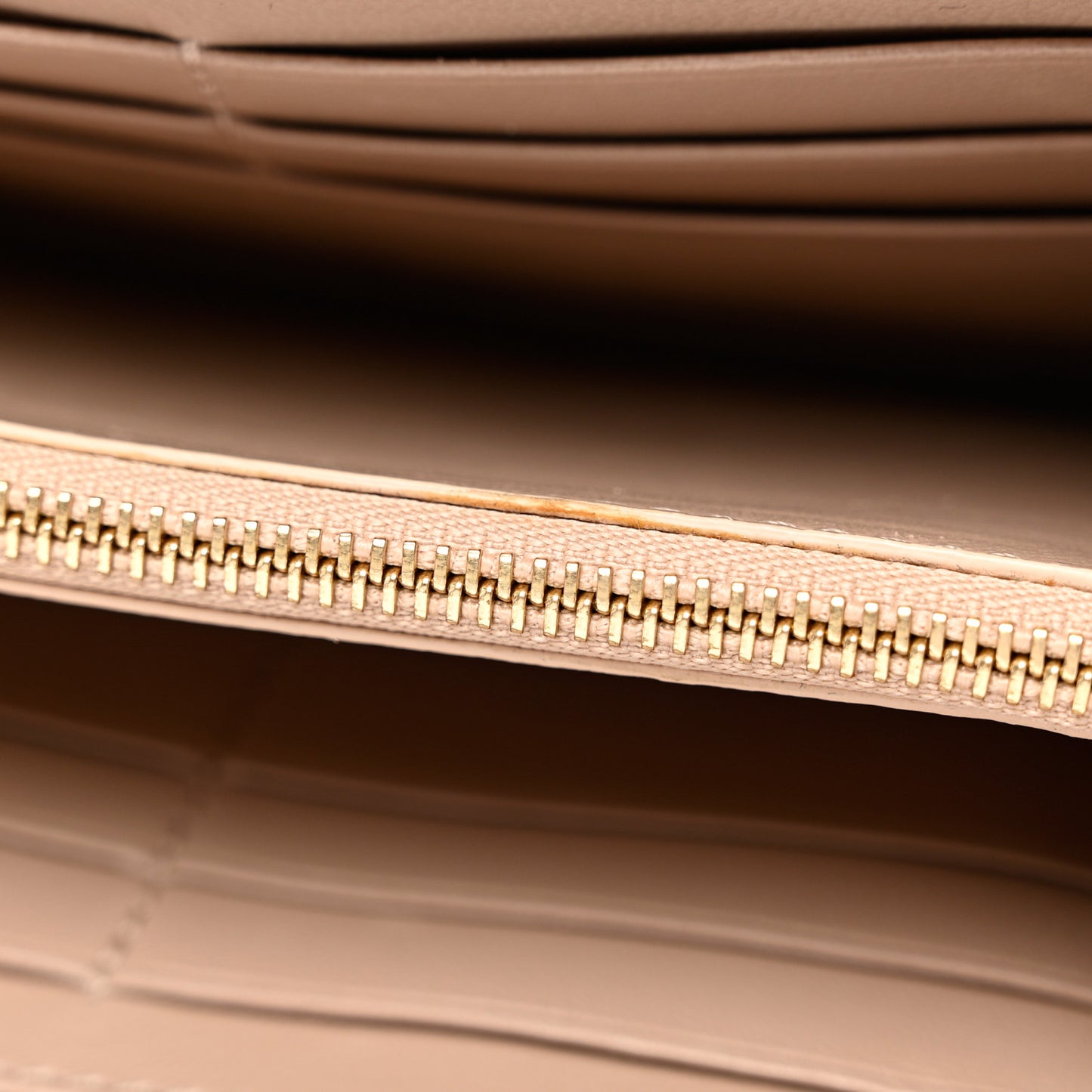 Calfskin Marcie Long Zip Around Wallet Cashmere Grey