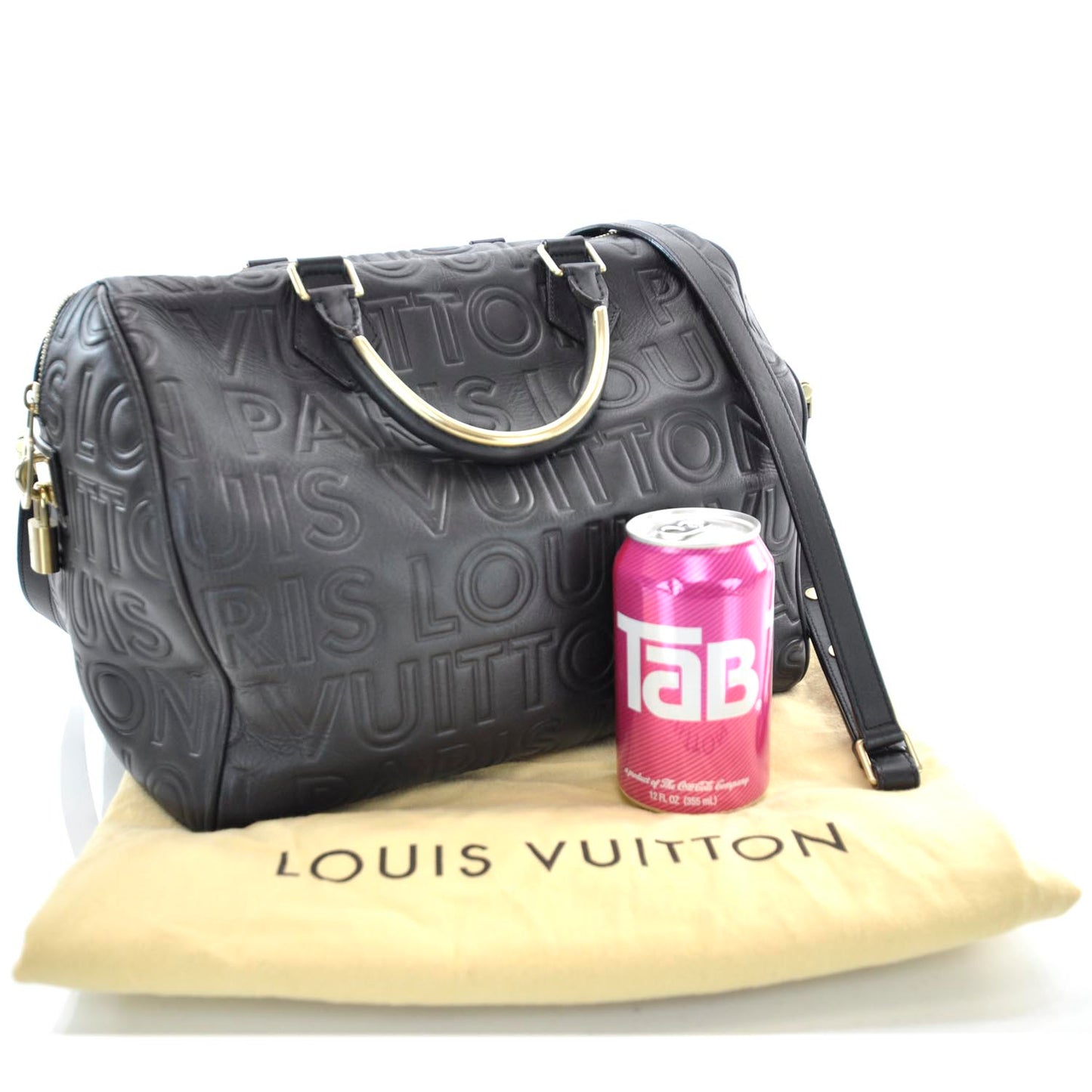 Calfskin Embossed Speedy Cube 30 Black