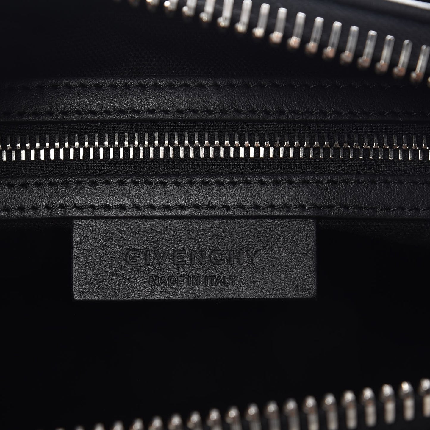 Calfskin Suede Small Studded Chevron Antigona Black