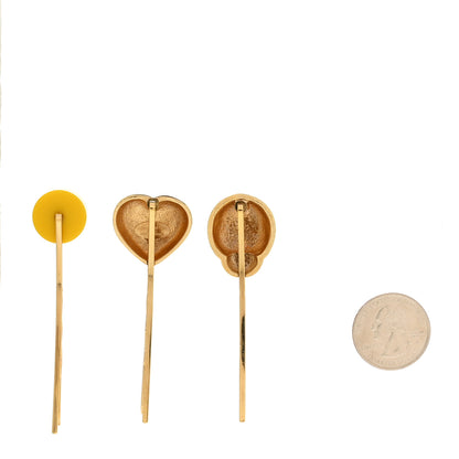 Louis Vuitton Metal Fleur Heart Ladybug Hair Pin Barettes 2 of 3