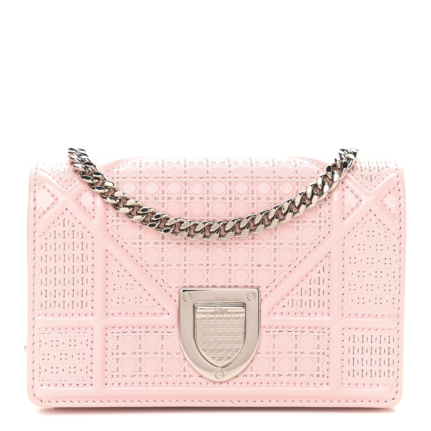 Christian Dior Patent Micro-Cannage Baby Diorama Flap Bag Pale Pink 1 of 9