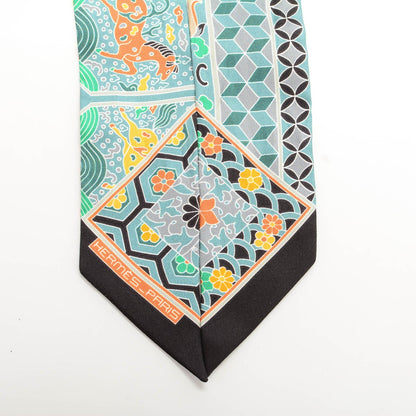 Hermes Silk Collections Imperiales Twilly Black Bouton D'or Vert 4 of 5