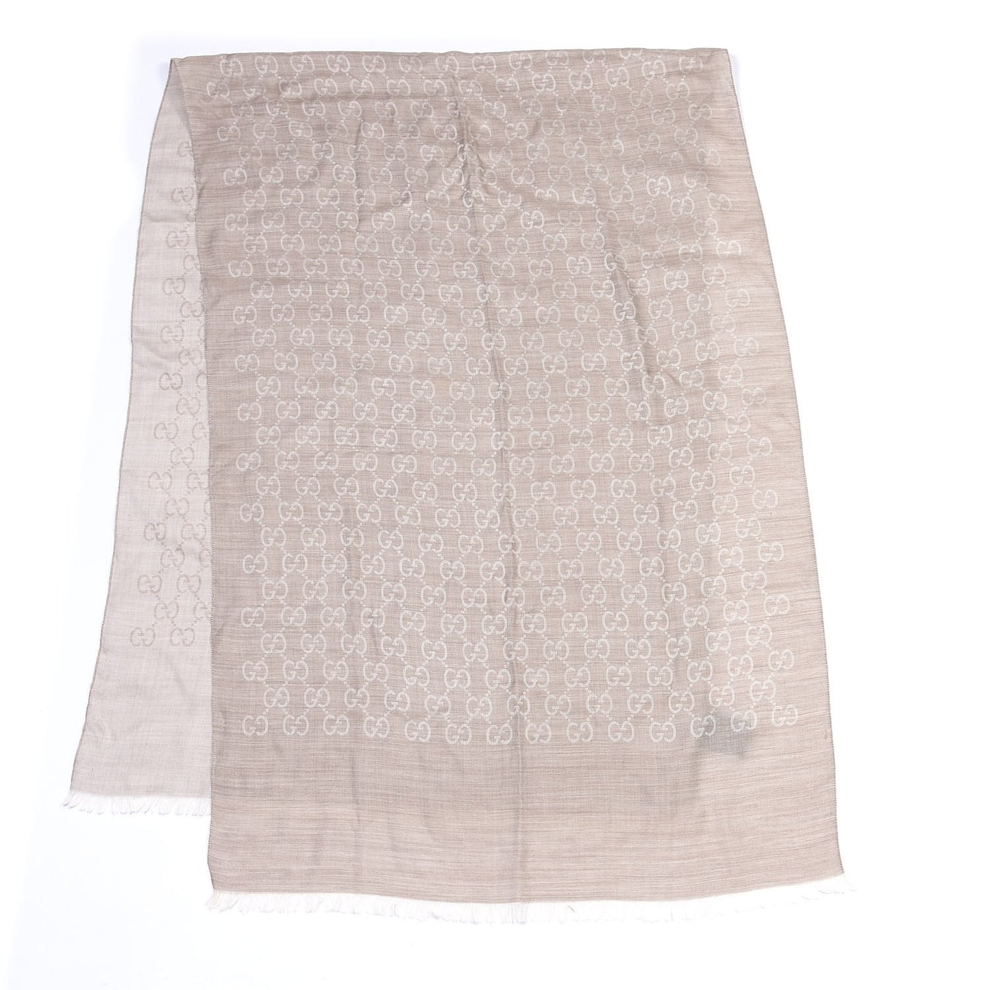 Wool Silk GG Monogram GGNat Plus Scarf Sand