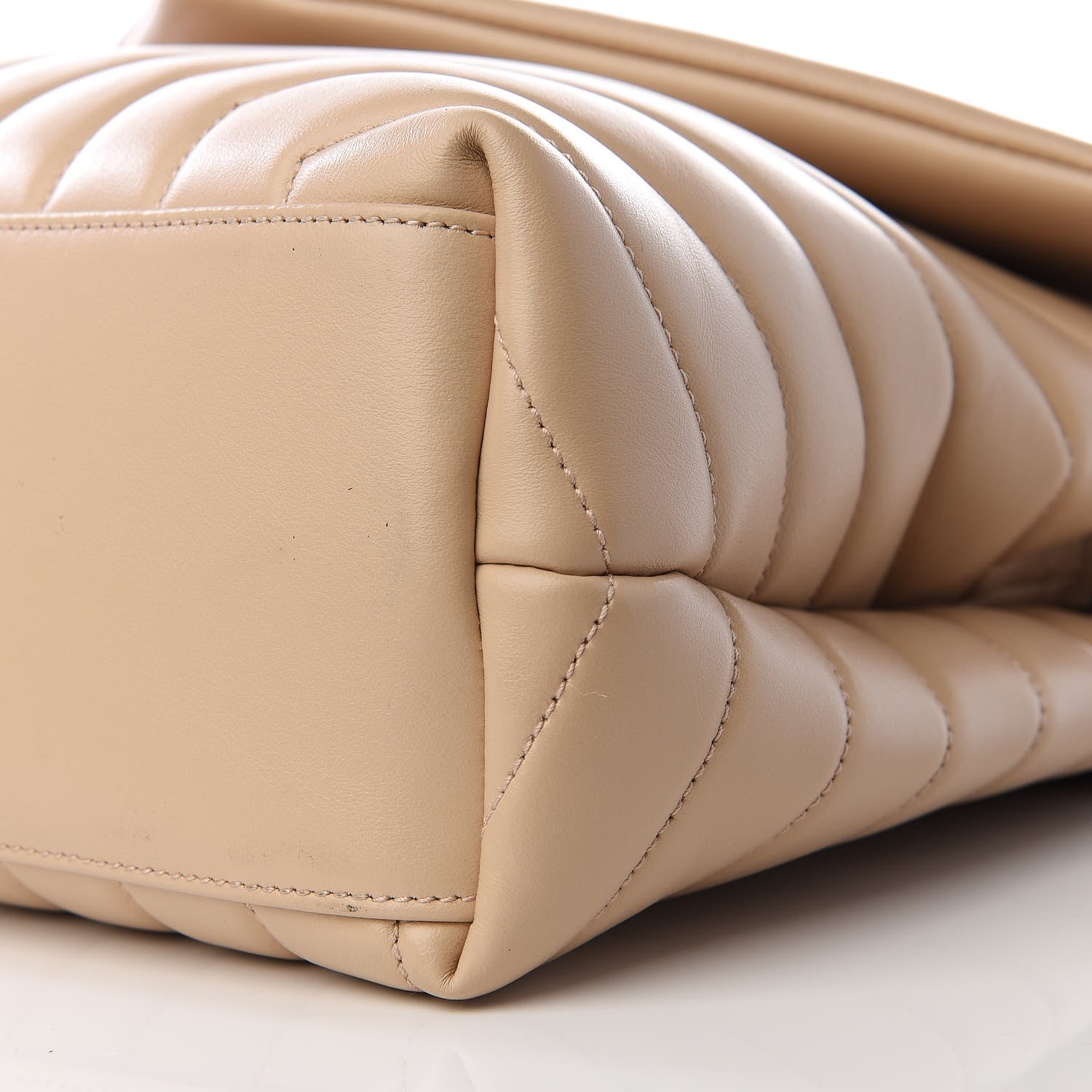 Saint Laurent Calfskin Y Quilted Monogram Medium Loulou Chain Satchel Nude Powder 8 of 9