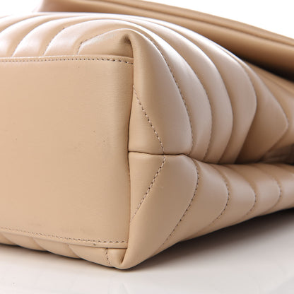Saint Laurent Calfskin Y Quilted Monogram Medium Loulou Chain Satchel Nude Powder 8 of 9