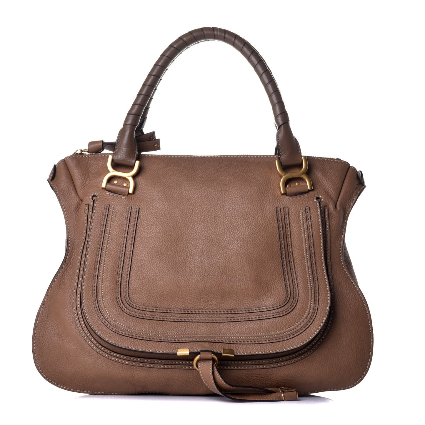 Calfskin Large Marcie Satchel Nut