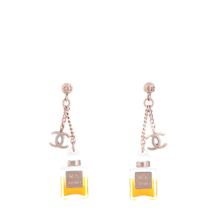 Chanel N°5 Perfume Bottle CC Drop Earrings Gold 1 of 14