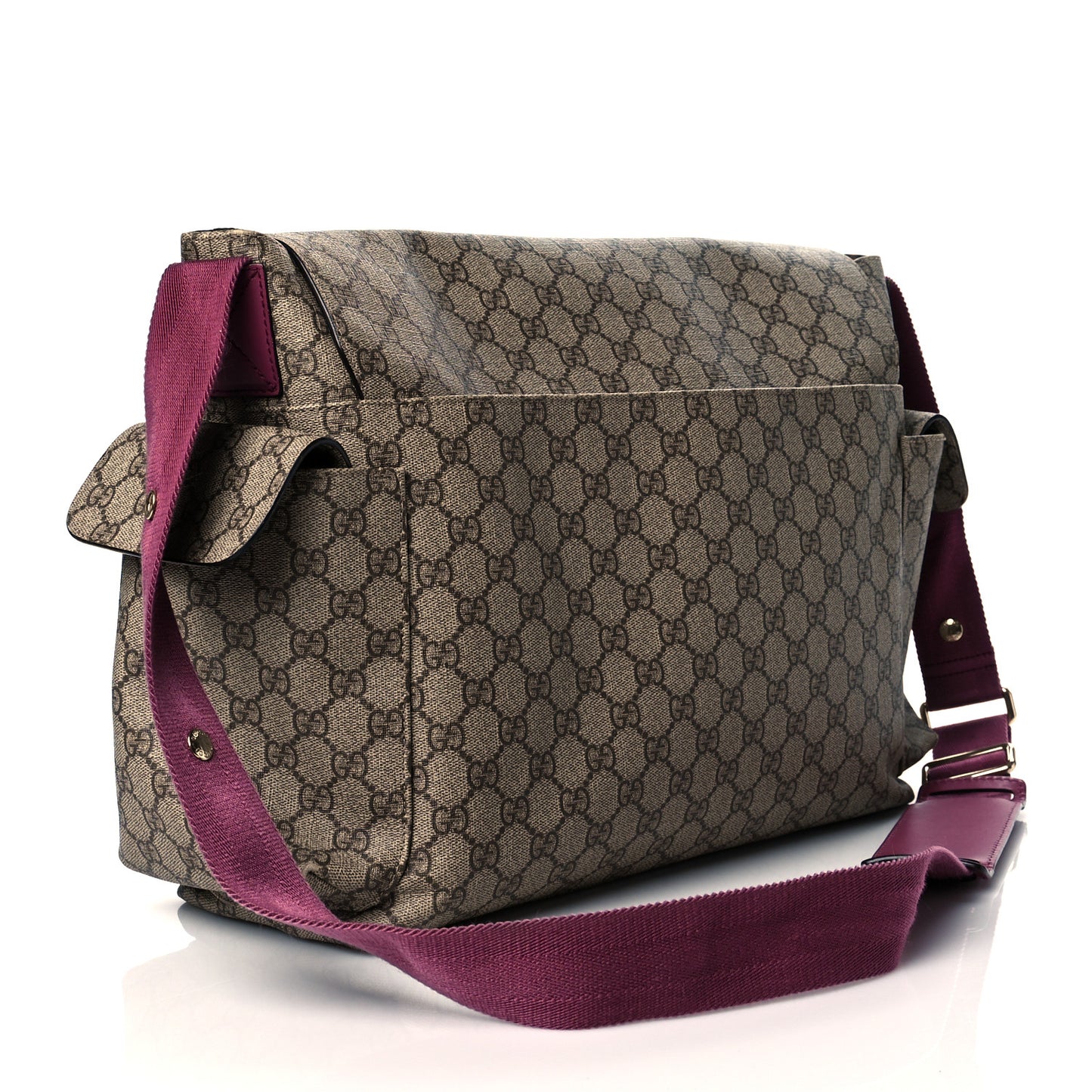 GG Plus Monogram Messenger Diaper Bag Fuchsia