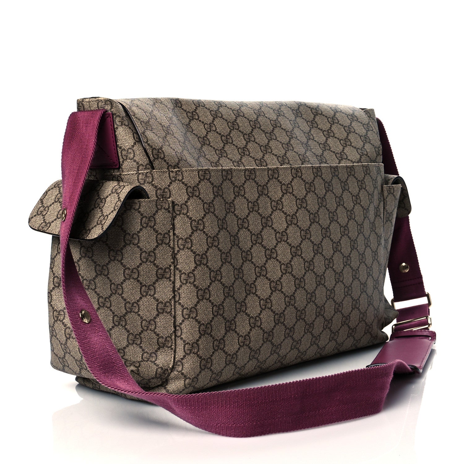 Gucci GG Plus Monogram Messenger Diaper Bag Fuchsia 4 of 12