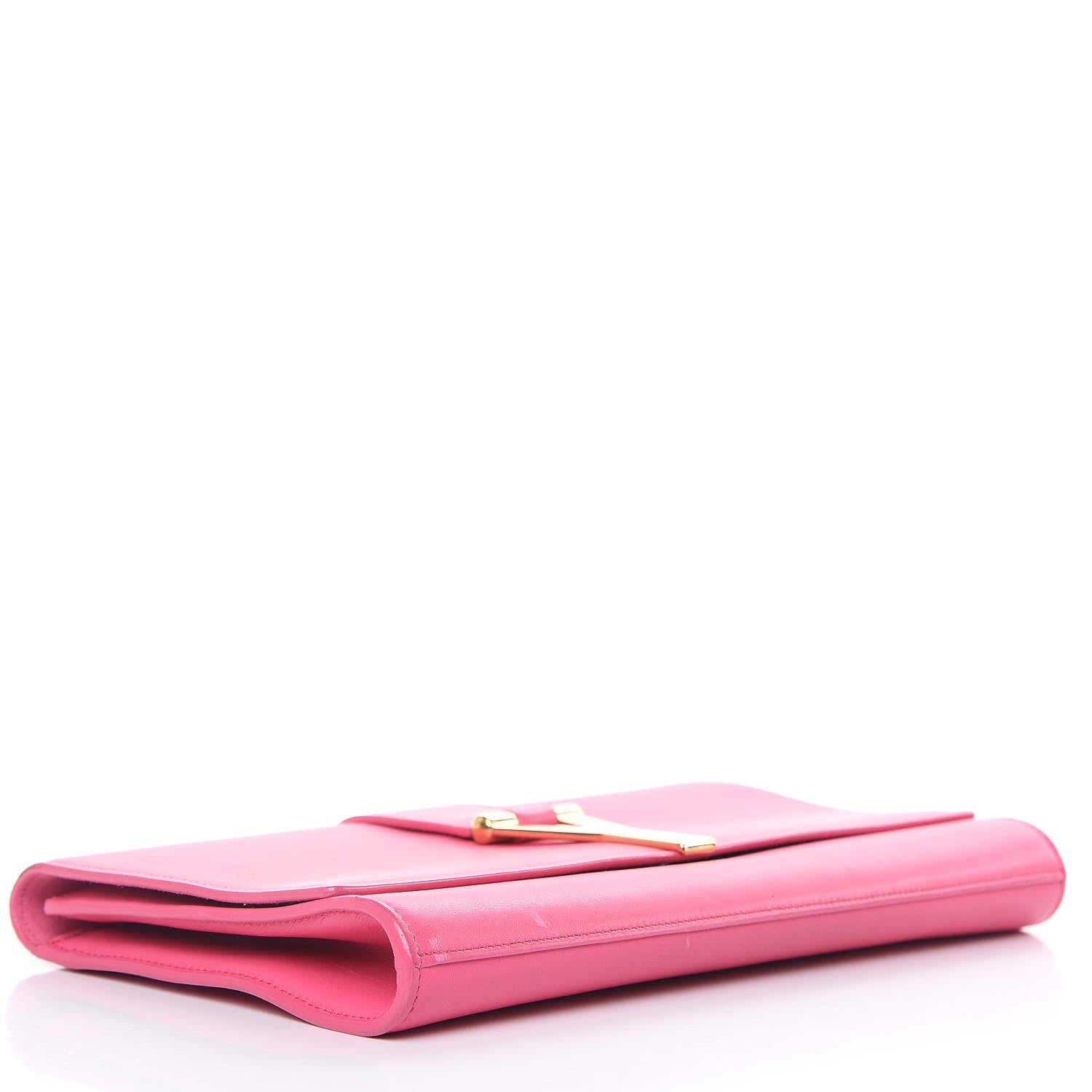 Saint Laurent Calfskin Classic Y Ligne Clutch Pink 4 of 16