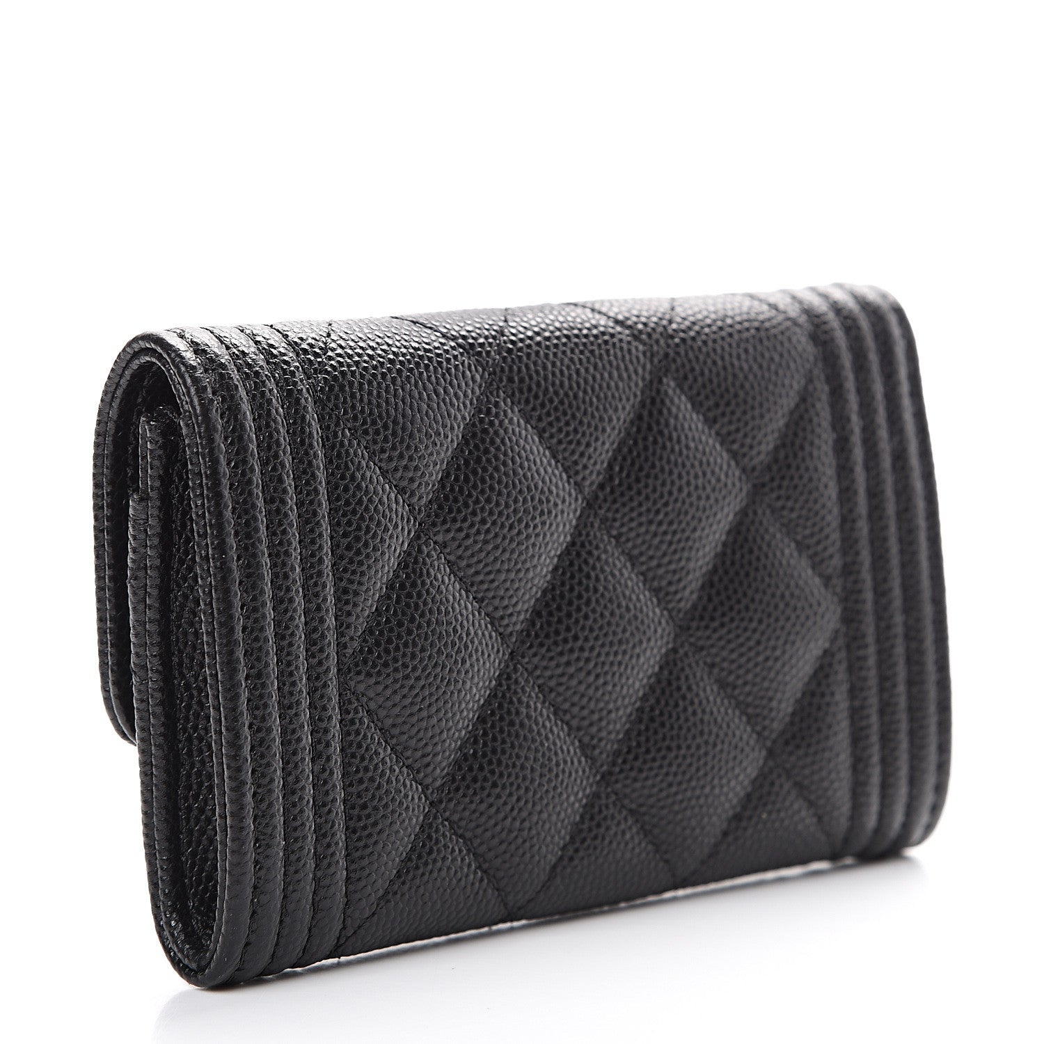 Chanel Caviar Quilted Boy Flap Card Holder Black 2 of 8
