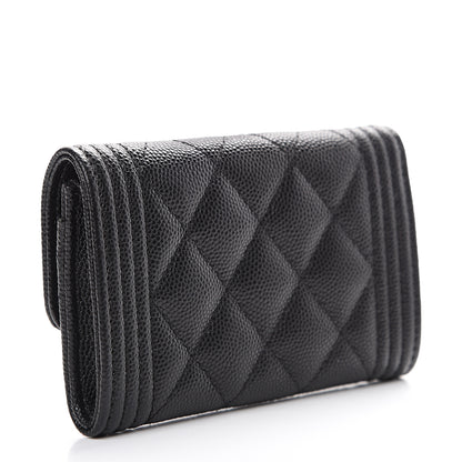 Chanel Caviar Quilted Boy Flap Card Holder Black 2 of 8