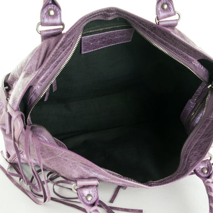 Balenciaga Agneau Classic Hardware City Metallic Purple 5 of 9