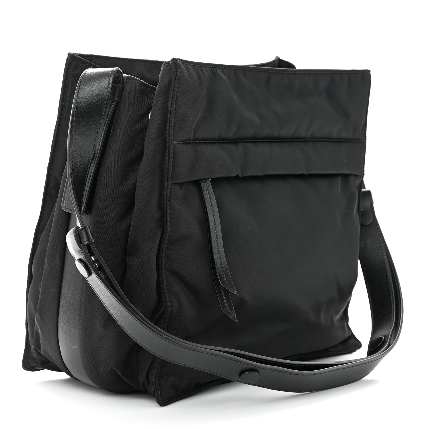 Prada Tessuto Nylon Front Pocket Messenger Bag Black 3 of 12