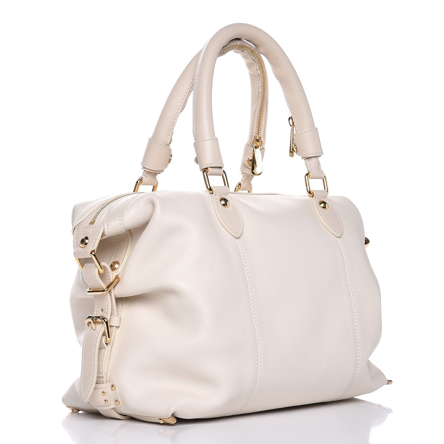 Louis Vuitton Calfskin Sac Louis White 2 of 13