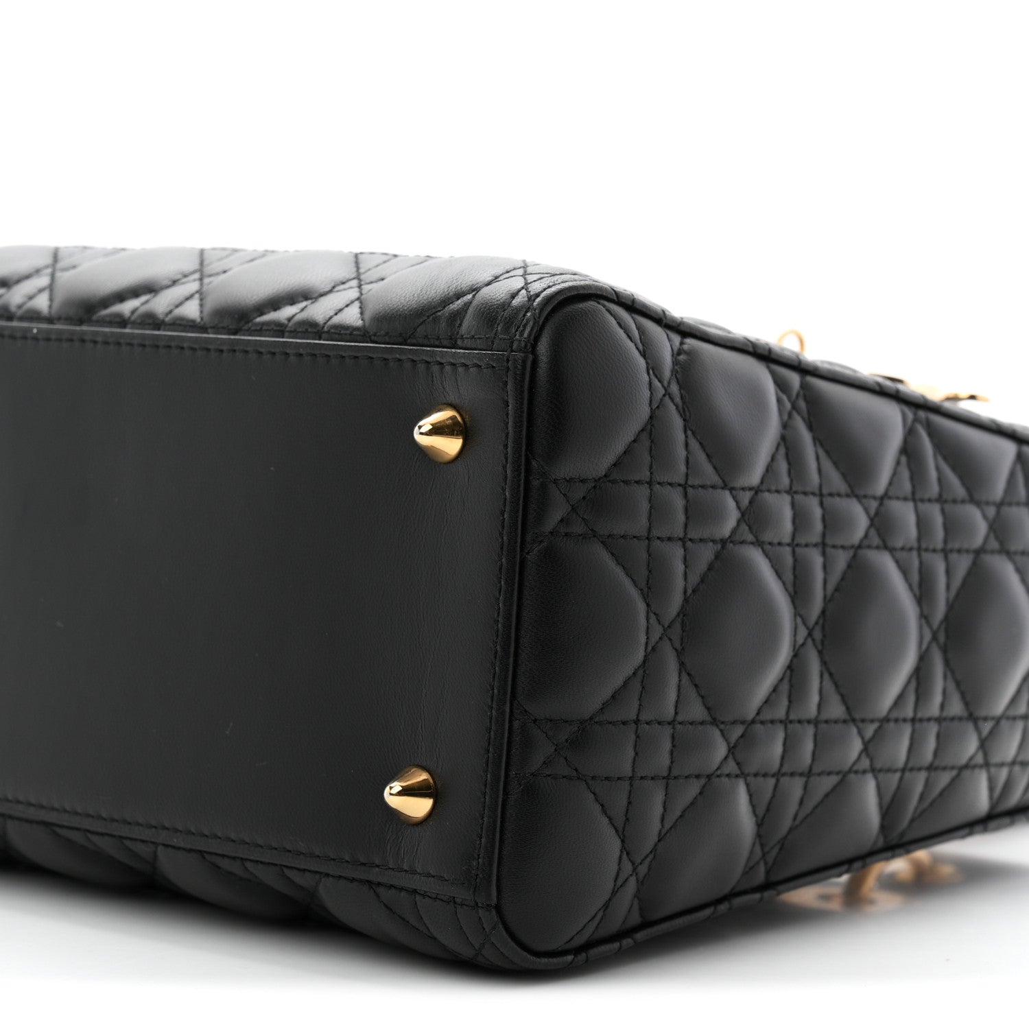 Christian Dior Lambskin Cannage Medium Lady Dior Black 9 of 9