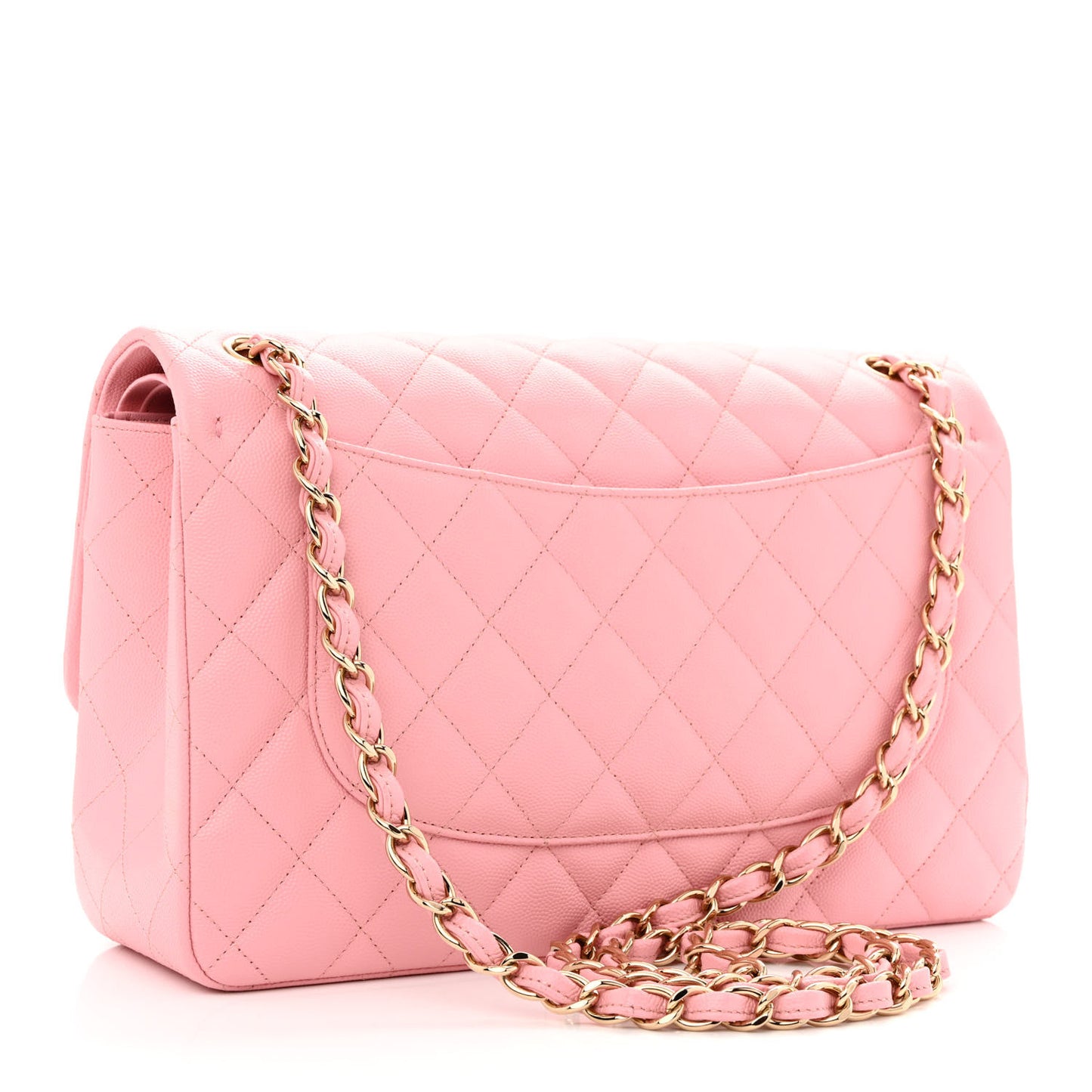 Caviar Quilted Jumbo Double Flap Pink