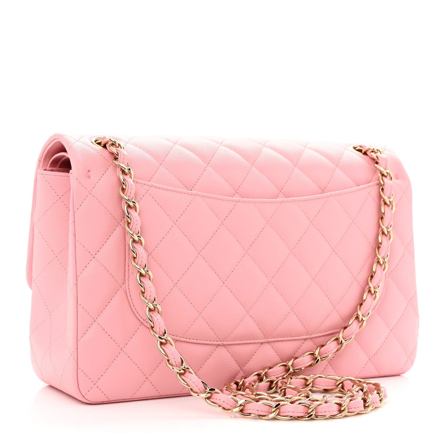 Chanel Caviar Quilted Jumbo Double Flap Pink 2 of 9
