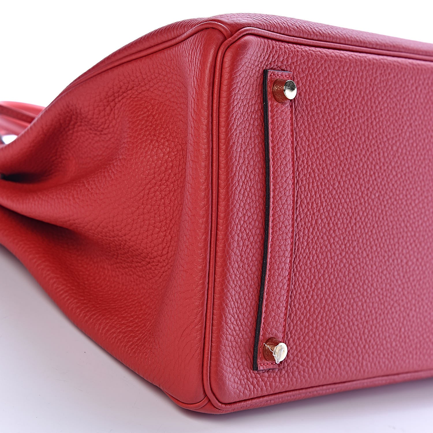 Hermes Taurillon Clemence Horseshoe Birkin 35 Rouge Casaque Black 37 of 40