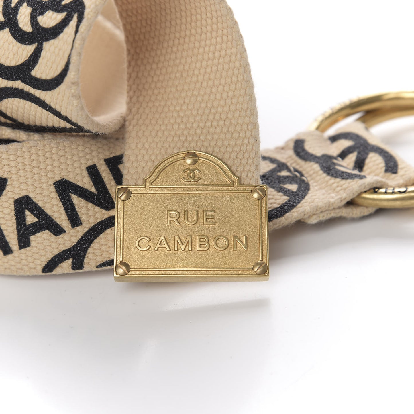 Canvas CC Logo Belt 80 32 Beige