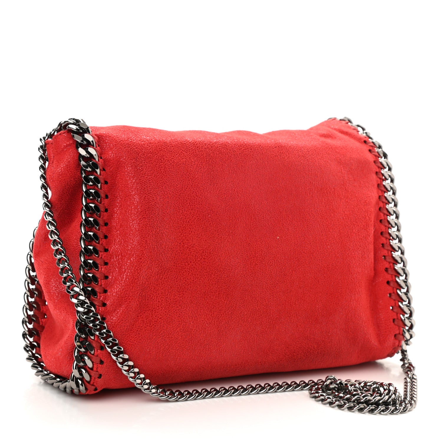 Stella McCartney Shaggy Deer Mini Falabella Fold Over Tote Red 3 of 7