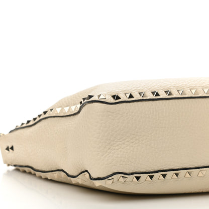 Valentino Garavani Pebbled Calfskin Small Rockstud Flip-Lock Messenger Bag Light Ivory 9 of 15