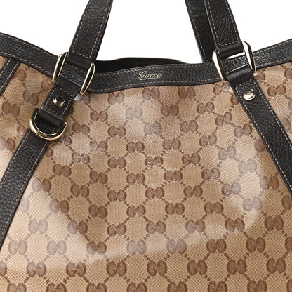 Gucci Crystal Monogram Medium Abbey Convertible Tote Dark Brown 8 of 14