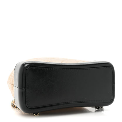 Chanel Aged Calfskin Quilted Small Gabrielle Backpack Beige Black 4 of 11