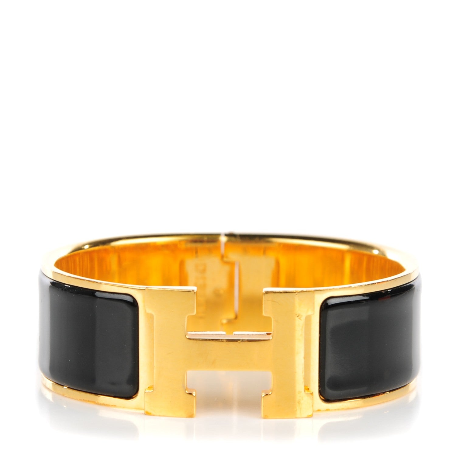 Hermes Enamel Wide Clic Clac H Bracelet PM Black 1 of 6