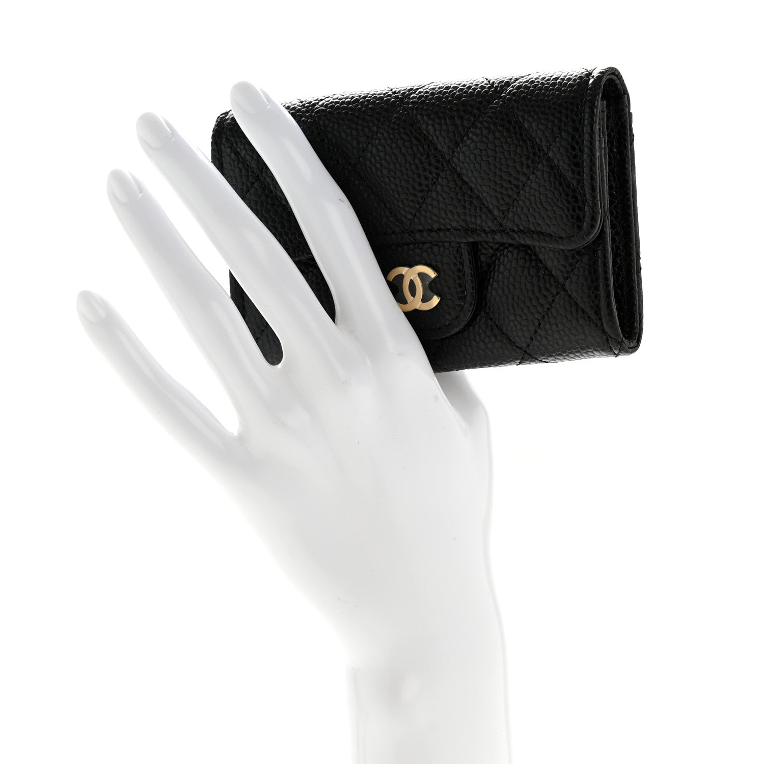 Chanel Caviar Quilted Flap Card Holder Wallet Black 2 of 9